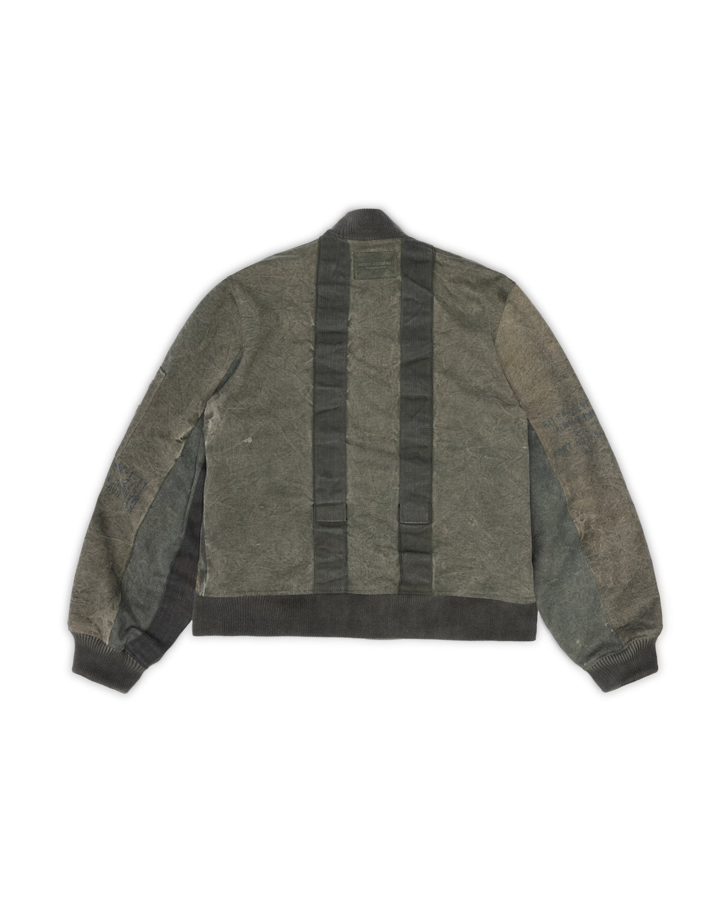 Upcycled Military Bag Bomber Jacket
