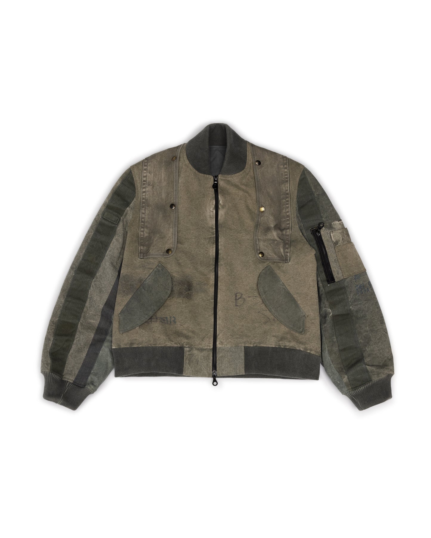 Upcycled Military Bag Bomber Jacket